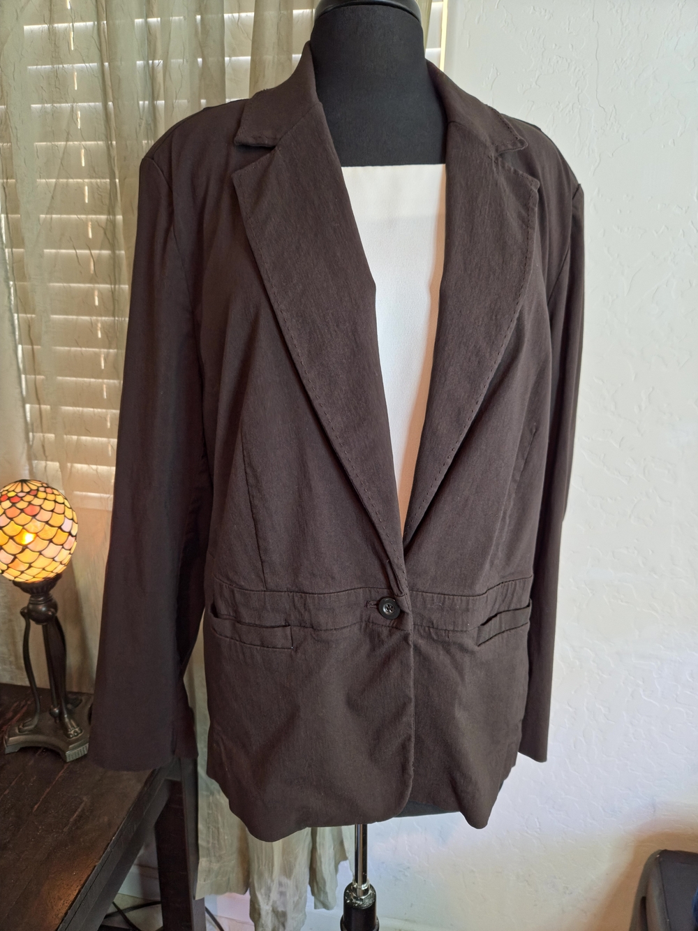 Lane Bryant Chocolate Brown Single-Button Blazer #0403